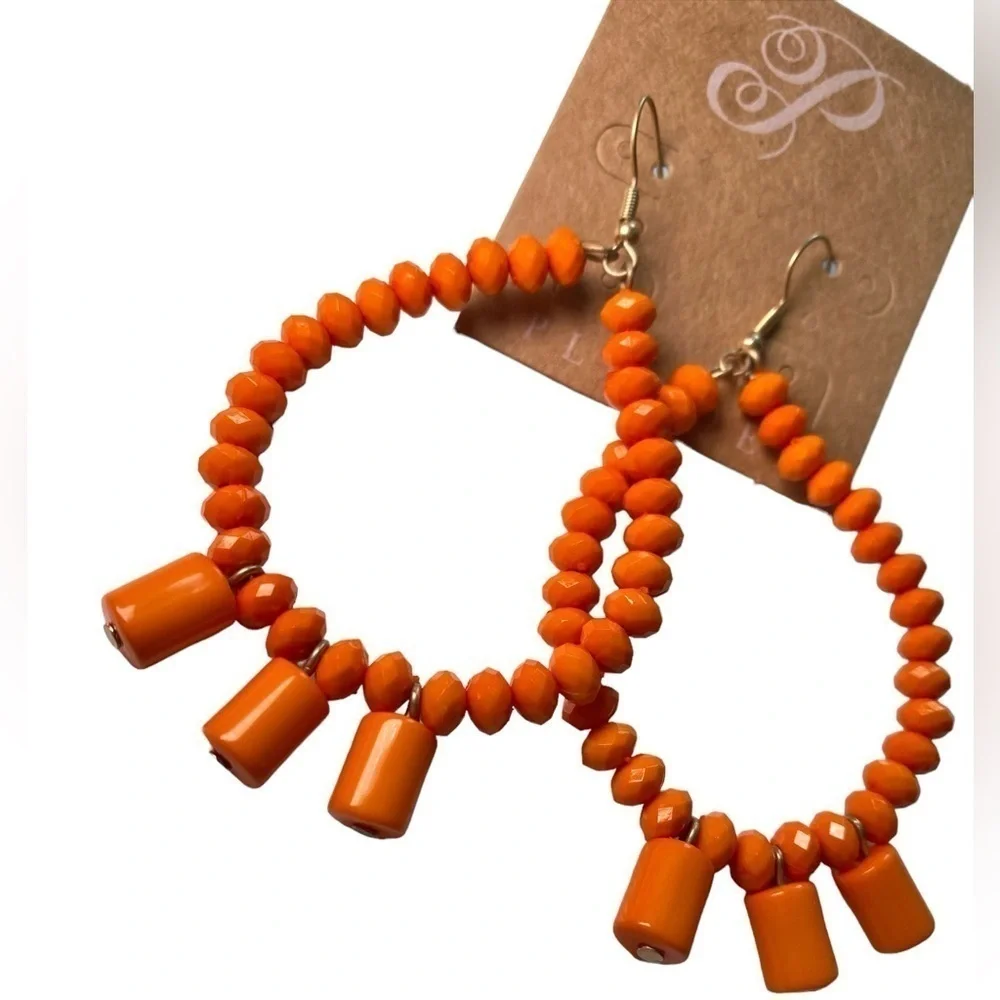 Plunder Creamsicle Orange Dangle Hook Earrings